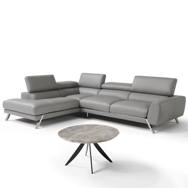 Chastain Leather Sectional By Orren Ellis
