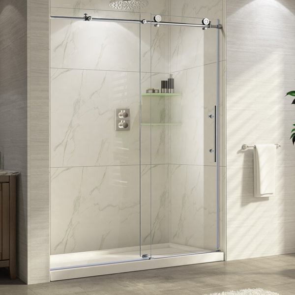 Trident 48 X 76 Single Sliding Frameless Shower Door Trident 48 X 76 Single Sliding Frameless Shower Door