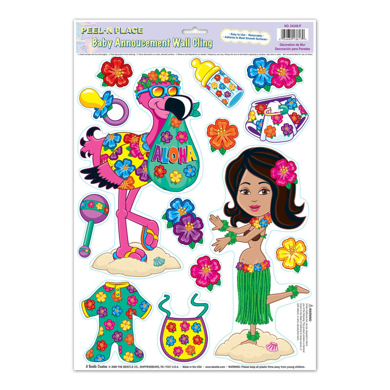 The Party Aisle Chichica Baby Peel N Place 14 Piece Wall Decal