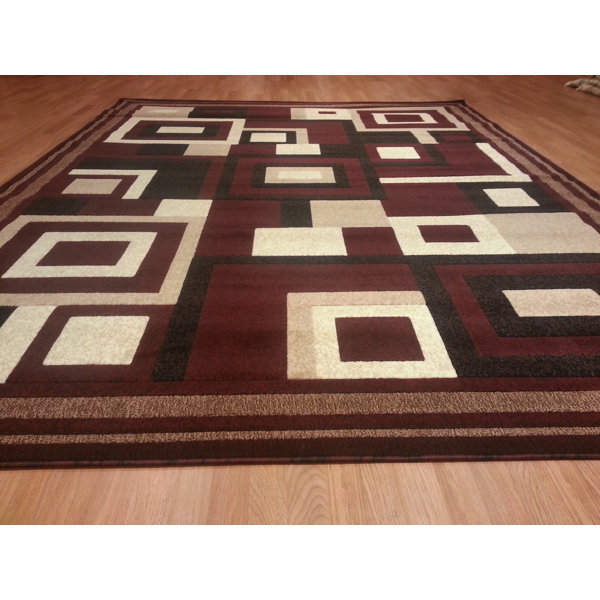 Hand-Carved Red Area Rug by Rug Tycoon