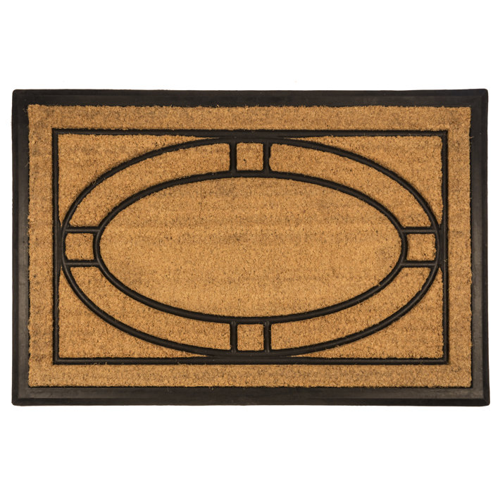 Bootscraper Ellipse Recycled Rubber And Coir Outdoor Door Mat