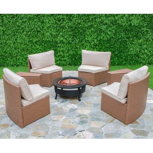 Mendon 6 Piece Curved Seating Group with Cushions
