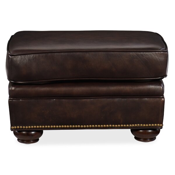 Monteith Leather Ottoman By Canora Grey