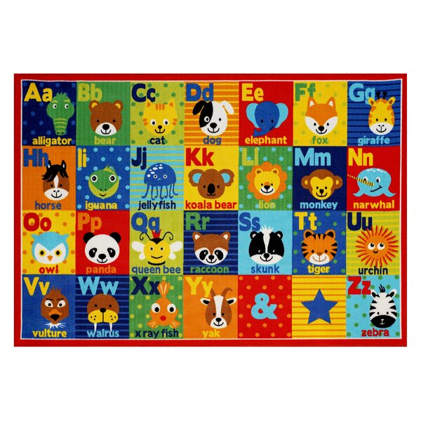 Hastings Alphabet Friends Red/Blue Area Rug by Smithsonian Rugs