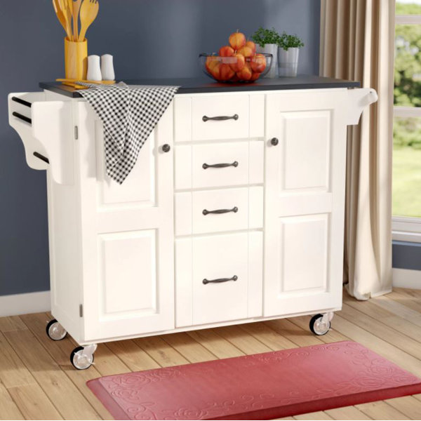 August Grove Adelle A Cart Kitchen Island With Granite Top
