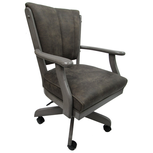 Caster Dining Chair On Wheels Solid Wood - Classic - Iron Grey by Charlton Home Charlton Home