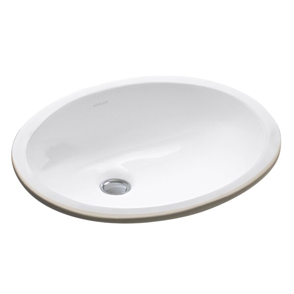Caxton Ceramic Oval Undermount Bathroom Sink with Overflow by Kohler