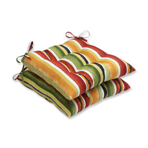 Dina Noir Outdoor Dining Chair Cushion (Set of 2)