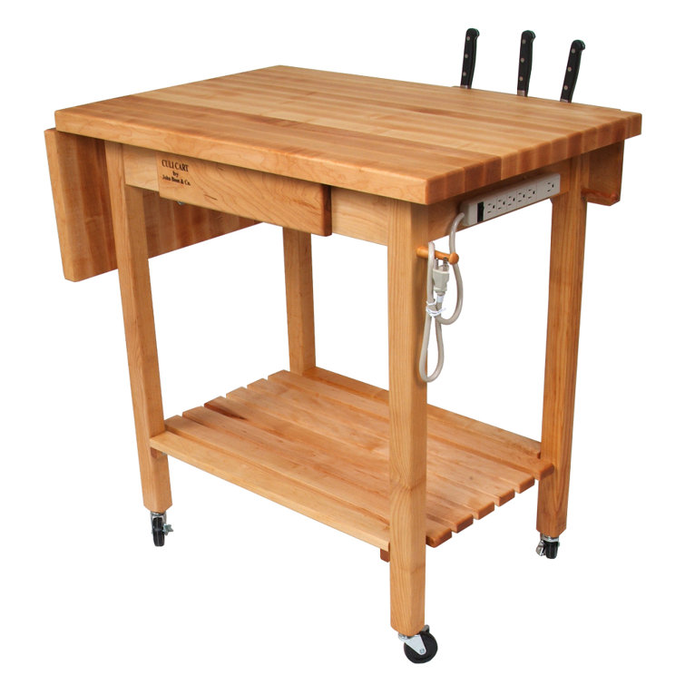 John Boos Boosblock American Heritage Deluxe Culi Kitchen Cart With Butcher Block Top Wayfair