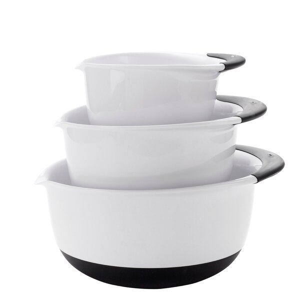 Good Grips 3 Piece Plastic Mixing Bowl Set by OXO