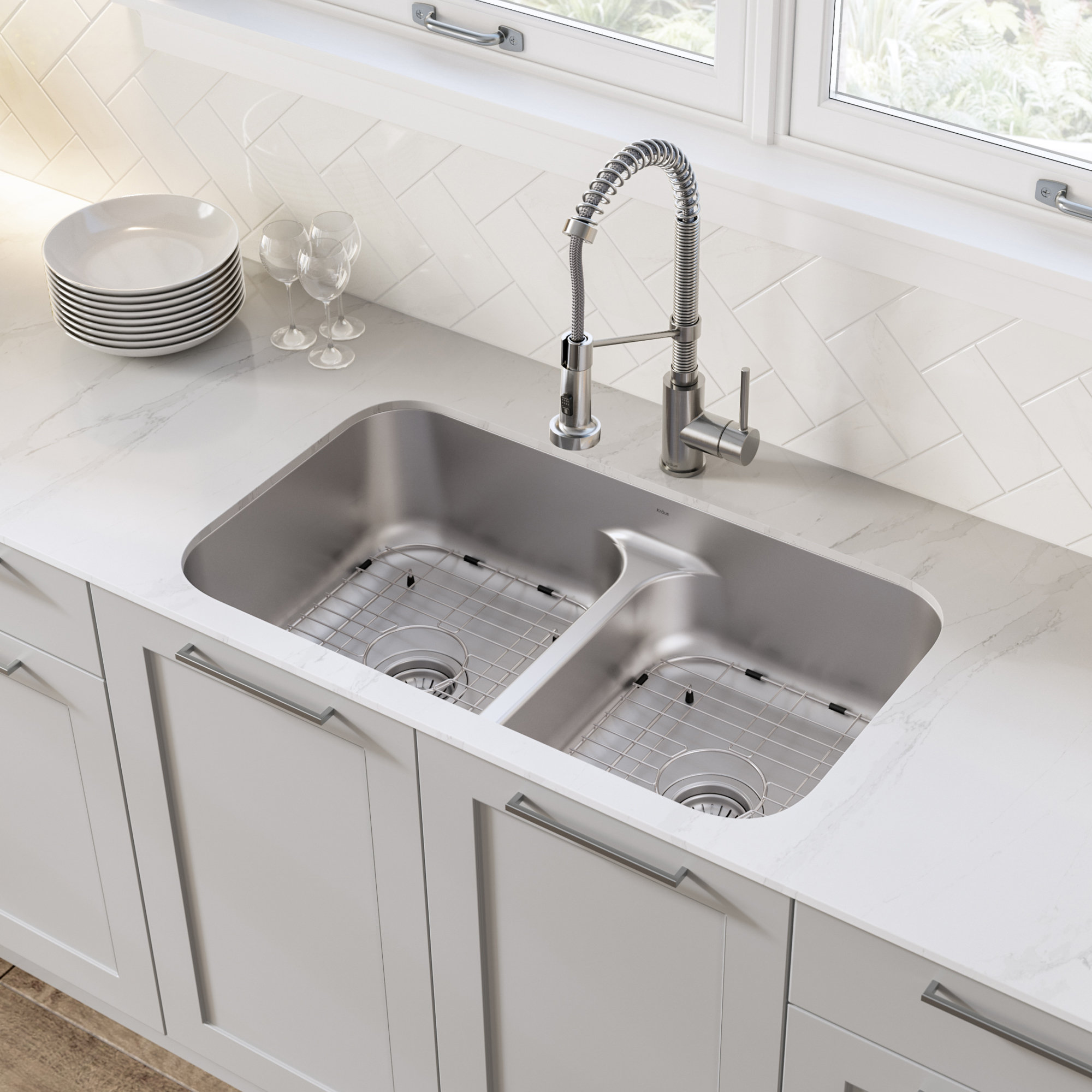 Kraus Ellis 32 L X 19 W Double Basin Undermount Kitchen Sink
