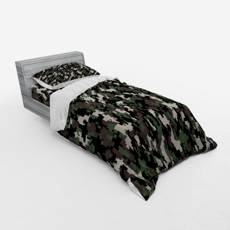 East Urban Home Camo Pixelated Digital Effect Modern Conceptual