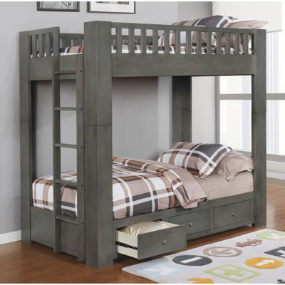 Taswell Twin over Twin Bunk Bed with 3 Drawers Harper Orchard