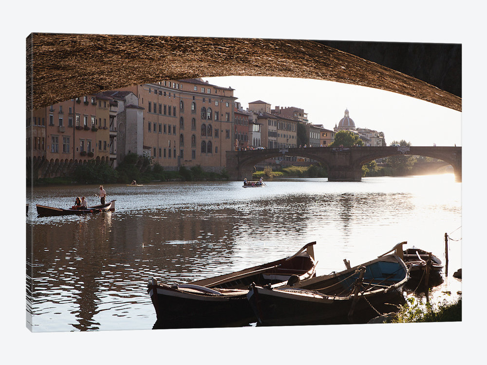 ARNO RIVER FLORENCE ITALY NEAR PONTE VECCHIO BRIDGE PAINTING ART CANVAS PRINT