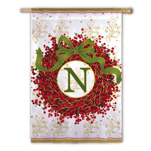 Holiday Monogram 2-Sided Garden Flag