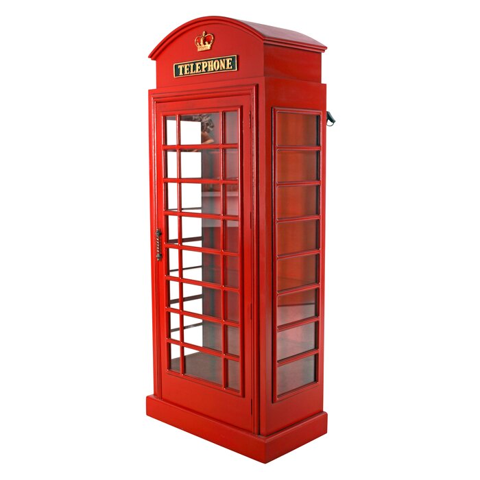 british telephone booth display accent cabinet