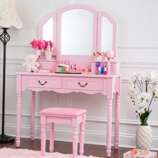 Pink Vanity Set Stool Included Makeup Vanities You Ll Love In