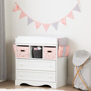 Savannah Changing Table with Doudou the Rabbit Runner and Pennant Banner