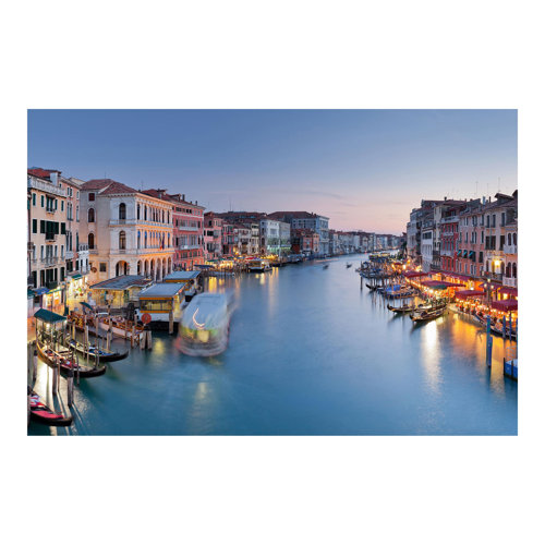 Evening on the Canal Grande in Venice 2.55m x 3.84m Textured Matt Peel & Stick Wall Mural East Urban Home