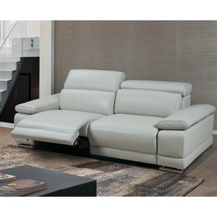 Grey Reclining Leather Sofas You Ll Love Wayfair Strafford Leather Reclining Loveseat