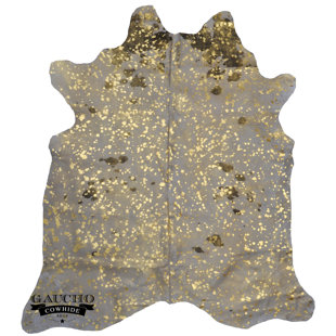 Gold Metallic Cowhide Rug Wayfair One Of A Kind Fairburn Metallic Exotic Golden Beige Cowhide Area Rug