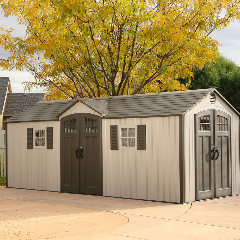 Lifetime 20 Ft W X 8 D Plastic Storage Shed Reviews Wayfair 20 Ft W X 8 D Plastic Storage Shed