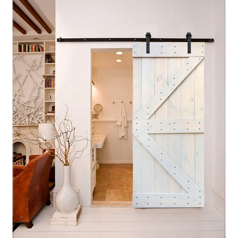 Wellhome Paneled Wood Painted K Series Interior Sliding Slab Barn