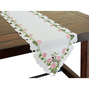 Xia Home Fashions Dainty Leaf Embroidered Cutwork Mini Fall Table Runner 12 by 28 12 by 28 XD13019 