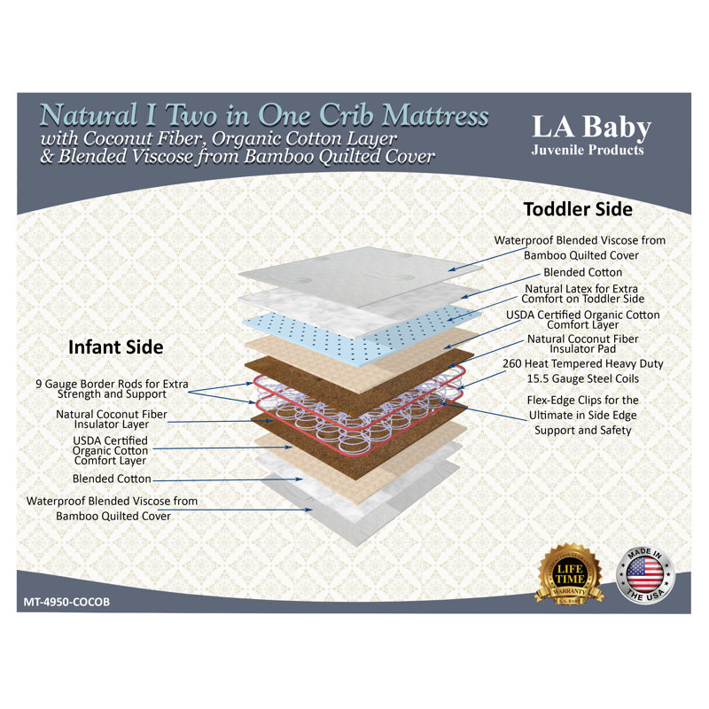 la baby 2 in 1 crib mattress