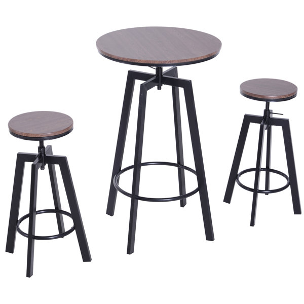 Unruh 3 Piece Adjustable Pub Table Set by Williston Forge Williston Forge