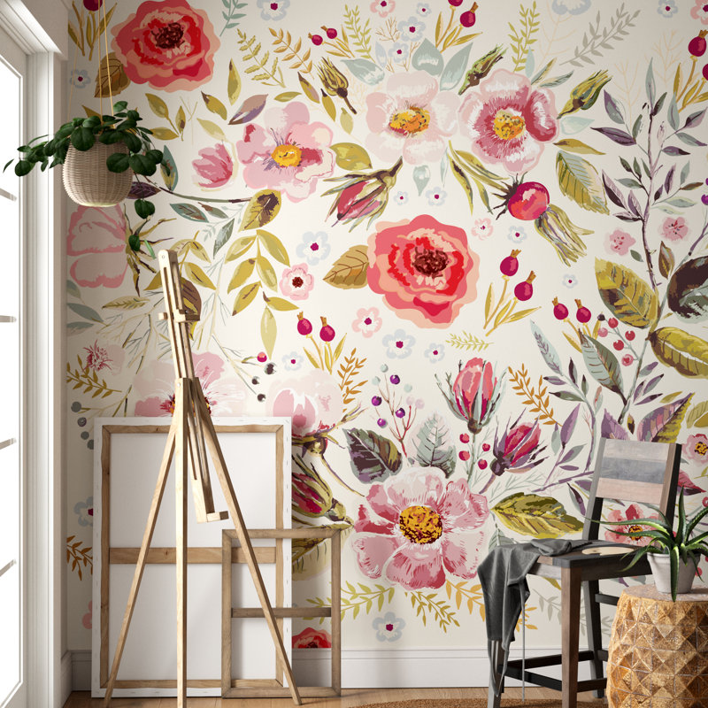 Bungalow Rose Mandalay Removable Vintage Berries Flowers 8 33 L X