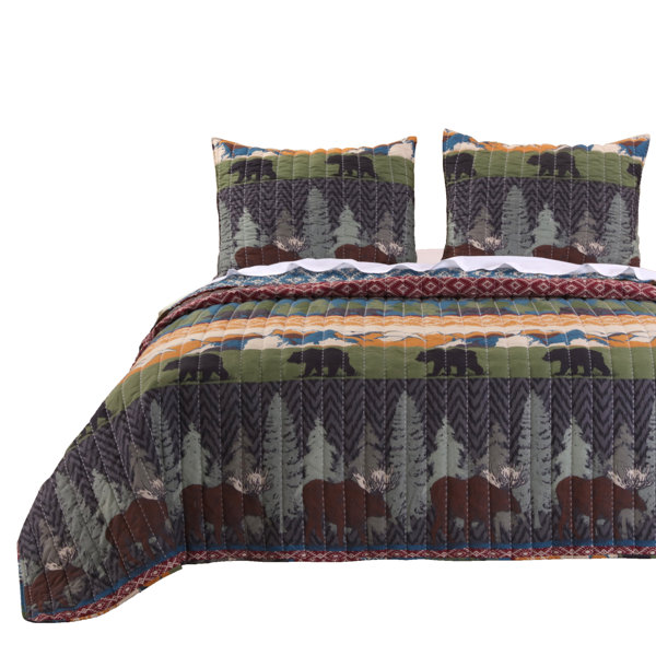 Bedding Black Bear Geese Pine Mountain Lodge Red Comforters