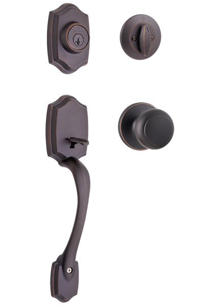 Belleview Single Cylinder Entrance Handleset with Cove Knob featuring SmartKey by Kwikset
