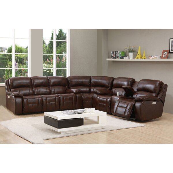 Kostka Leather Right Hand Facing Reclining Sectional By Red Barrel Studio