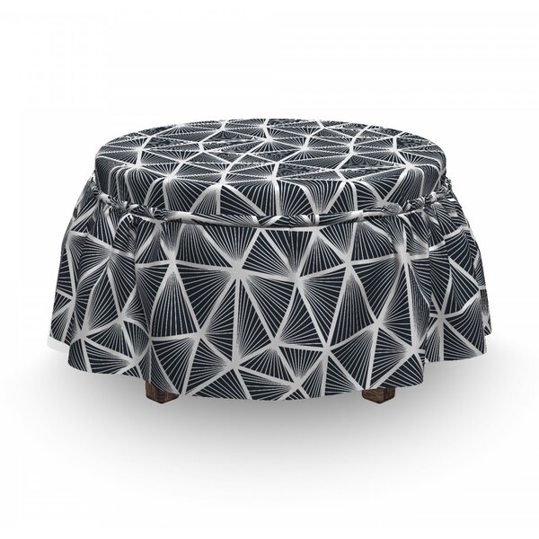 Triangular Shapes Lines Ottoman Slipcover (Set Of 2) By East Urban Home