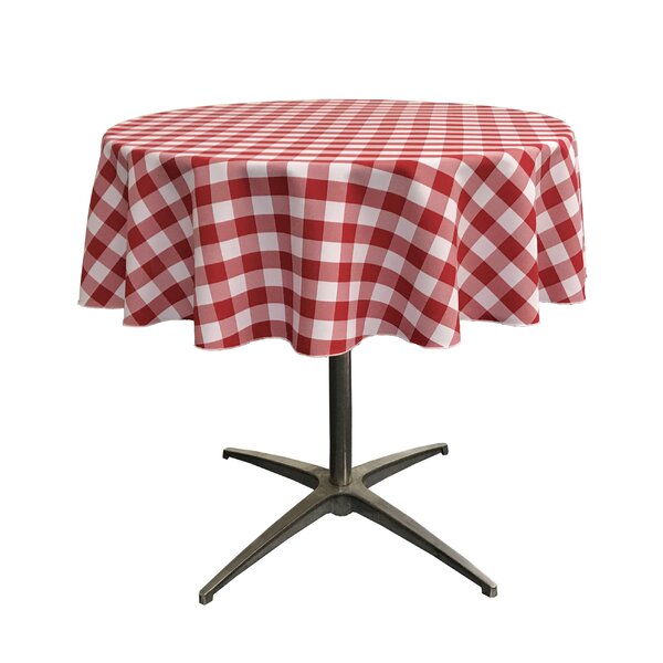 Andrade Polyester Gingham Checkered Round Tablecloth by Zipcode Design