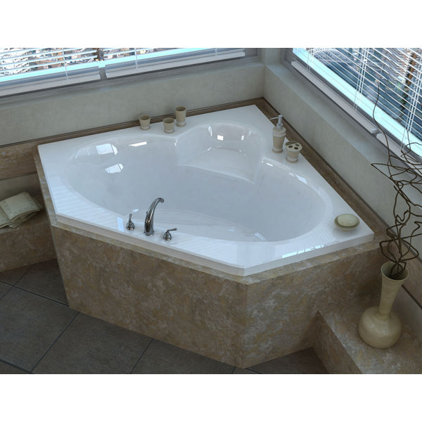 Curacao 61.13 Corner Soaking Bathtub with Center Drain by Spa Escapes