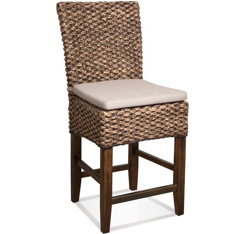 24.75" Woven Seagrass Bar Stool & Reviews | Birch Lane