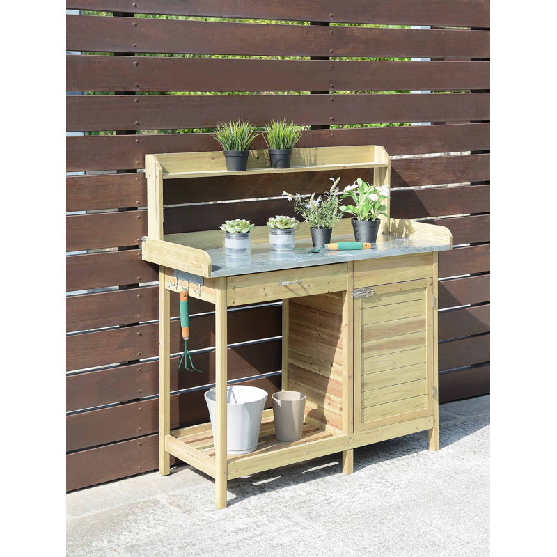 Convenience Concepts Deluxe Fir Potting Bench Reviews Wayfair