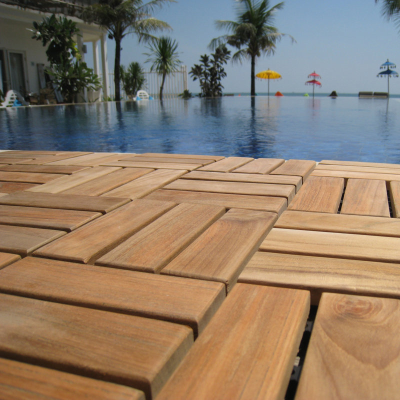 Baredecor Ez Floor 12 X Wood Interlocking Deck Tile In Wood Interlocking Deck Tile
