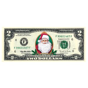Merry Money Colorized $2 Bill