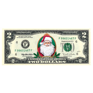 Merry Money Colorized $2 Bill