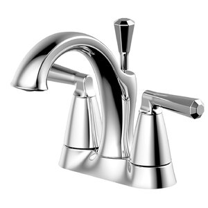 Double Handle Centerset Lavatory Faucet with Drain Assembly