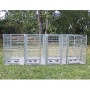 4 Dog Galvanized Steel Yard Kennel