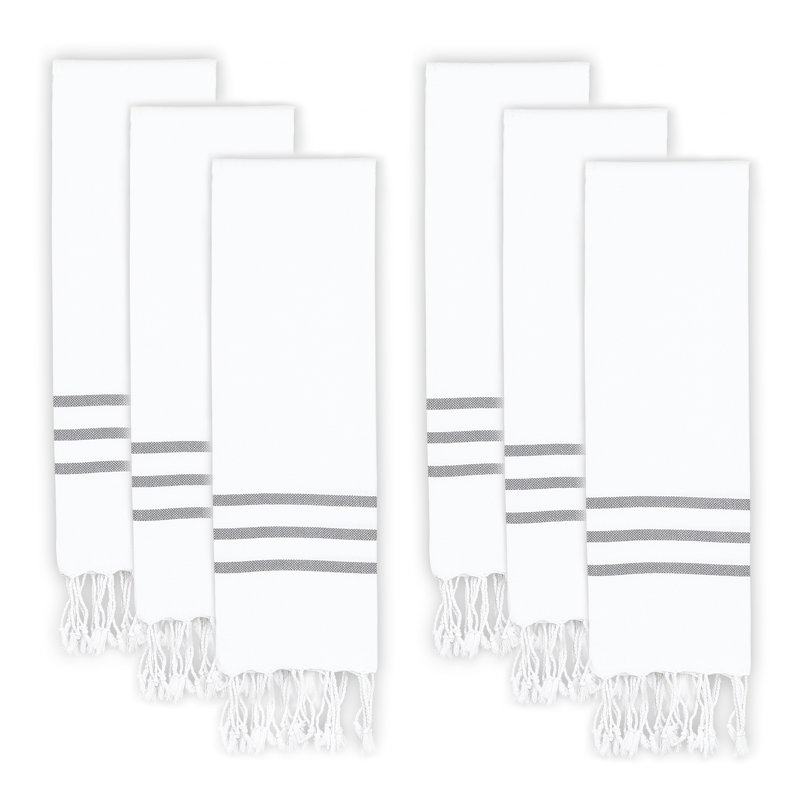 Polizzi Turkish Pestemal Hand Towel Set #turkishtowel #stripes #fringe