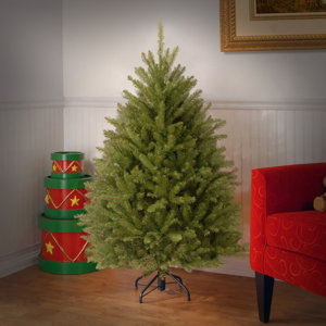 Fir 4.5' Hinged Green Artificial Christmas Tree and Stand