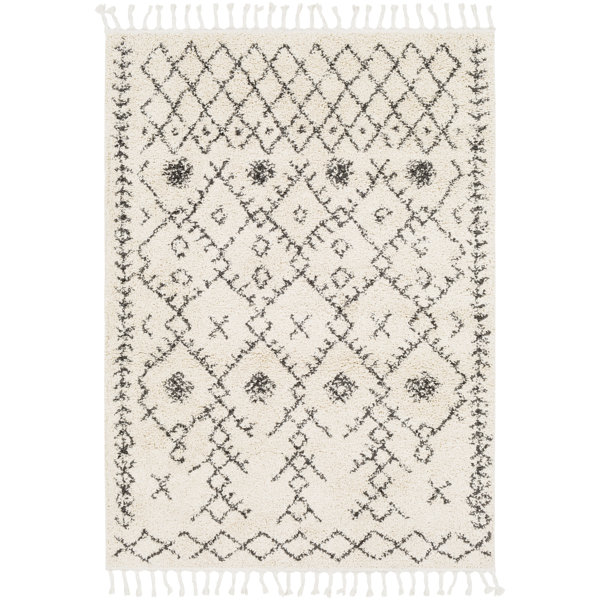 Roger Modern Bohemian Ivory/Charcoal Area Rug by Langley Street