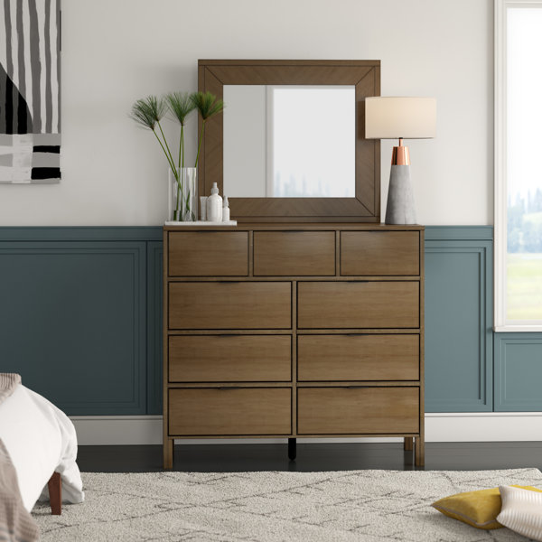 Fresh Hosier 9 Drawer Double Dresser With Mirror By Mercury Row Cheap