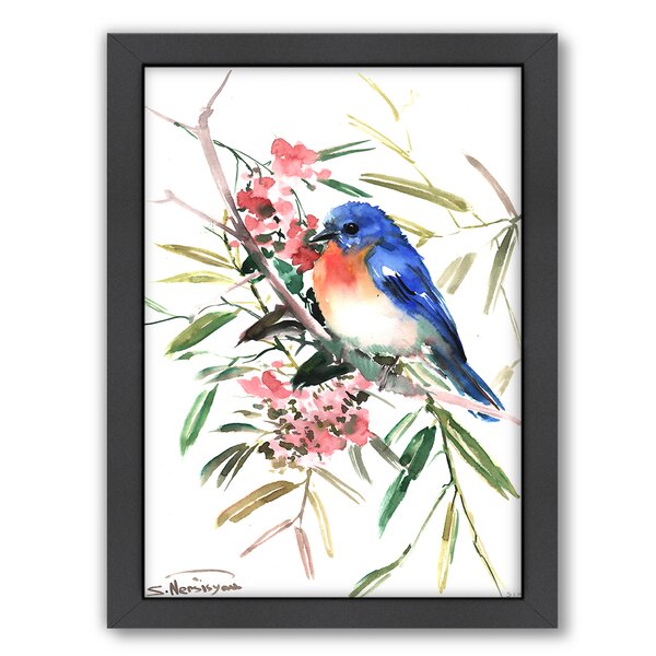 East Urban Home 'Bird' Framed Painting Print | Wayfair