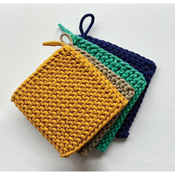 Square Cotton Crocheted Potholder by Creative Co-Op